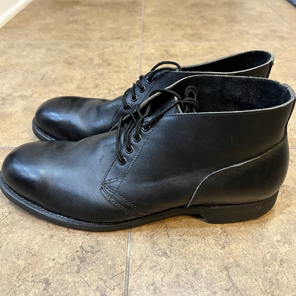 VINTAGE Men' Size‎ 12.5 Biltrite Steel Toe EH Chukka Work Leather Black Boots